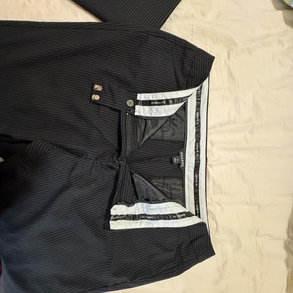 George Black Pinstripe Trousers - Picture 5 of 6